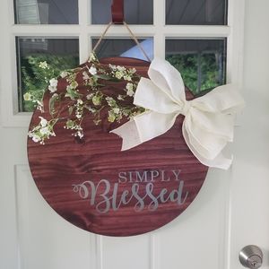 Simply Blessed Wooden Sign